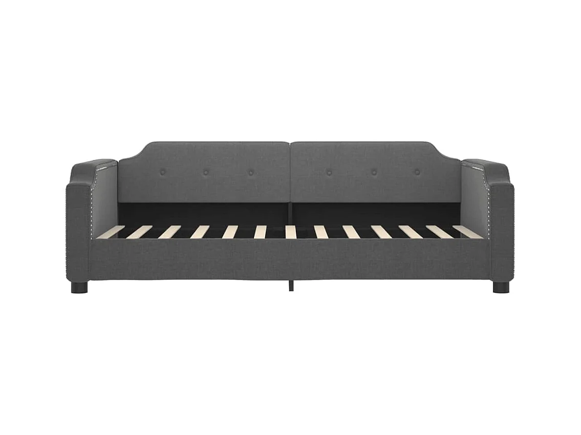 Lit de jour avec matelas gris foncé 100x200 cm tissu