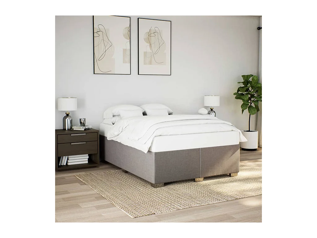 Bedframe zonder matras taupe 140x200 cm stof