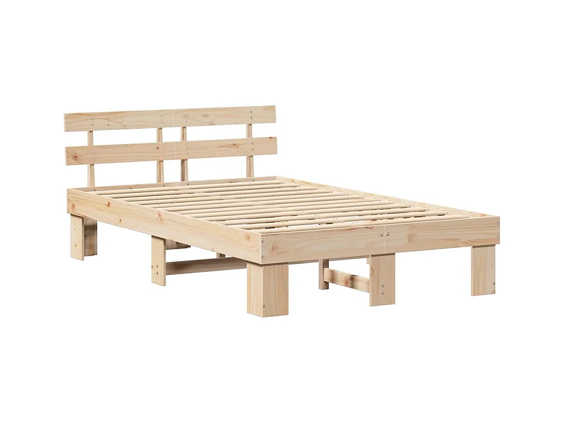 Bettgestell mit Kopfteil Braun 140 x 190 cm