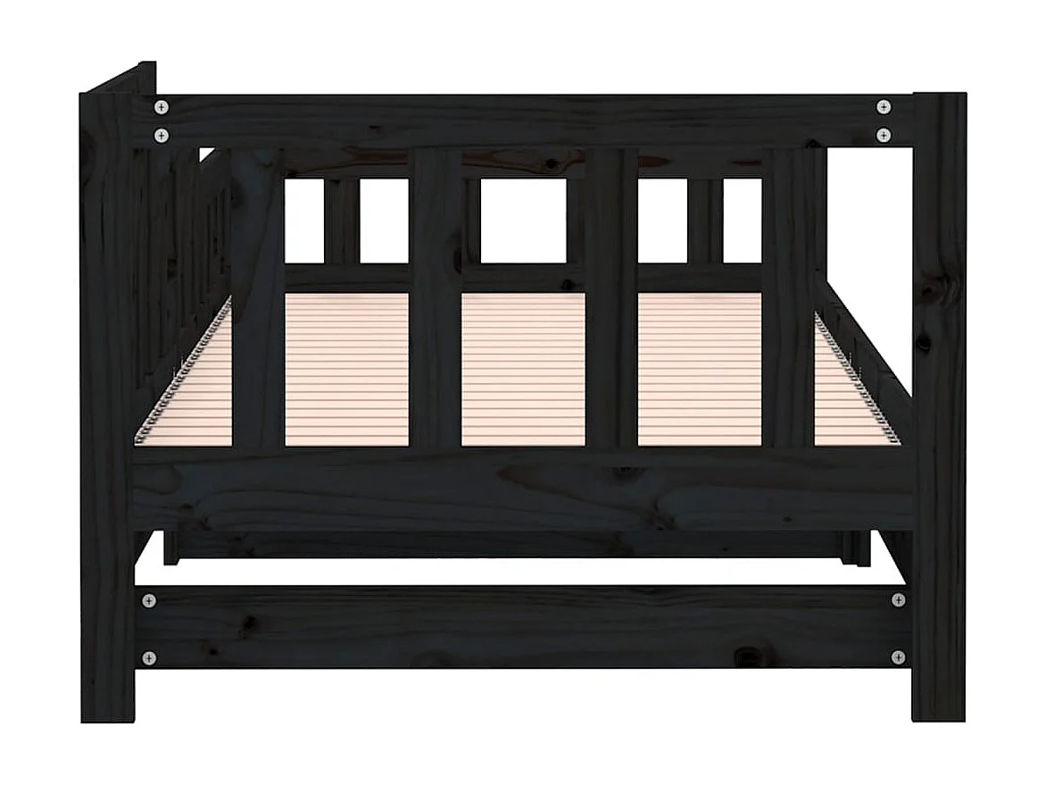 Lit coulissant sans matelas noir 2x(90x190) cm