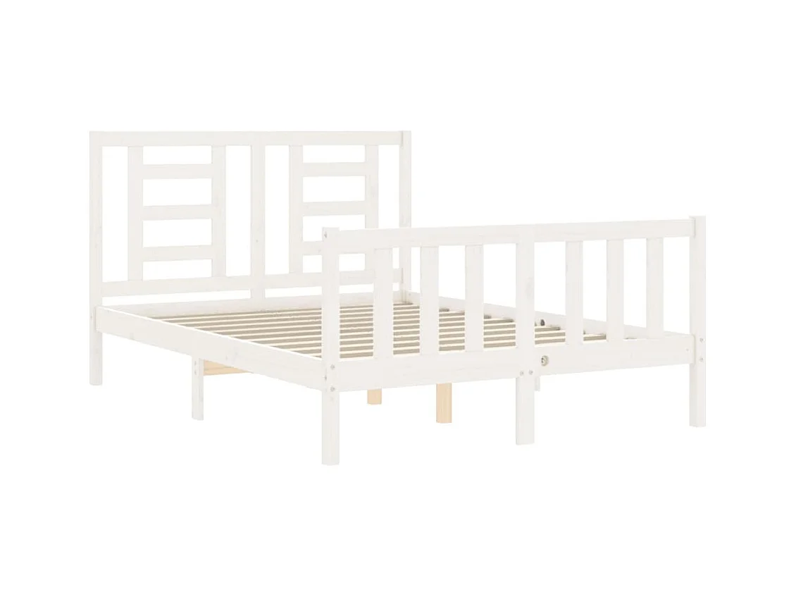 Cadre de lit sans matelas blanc 140x200 cm bois de pin massif