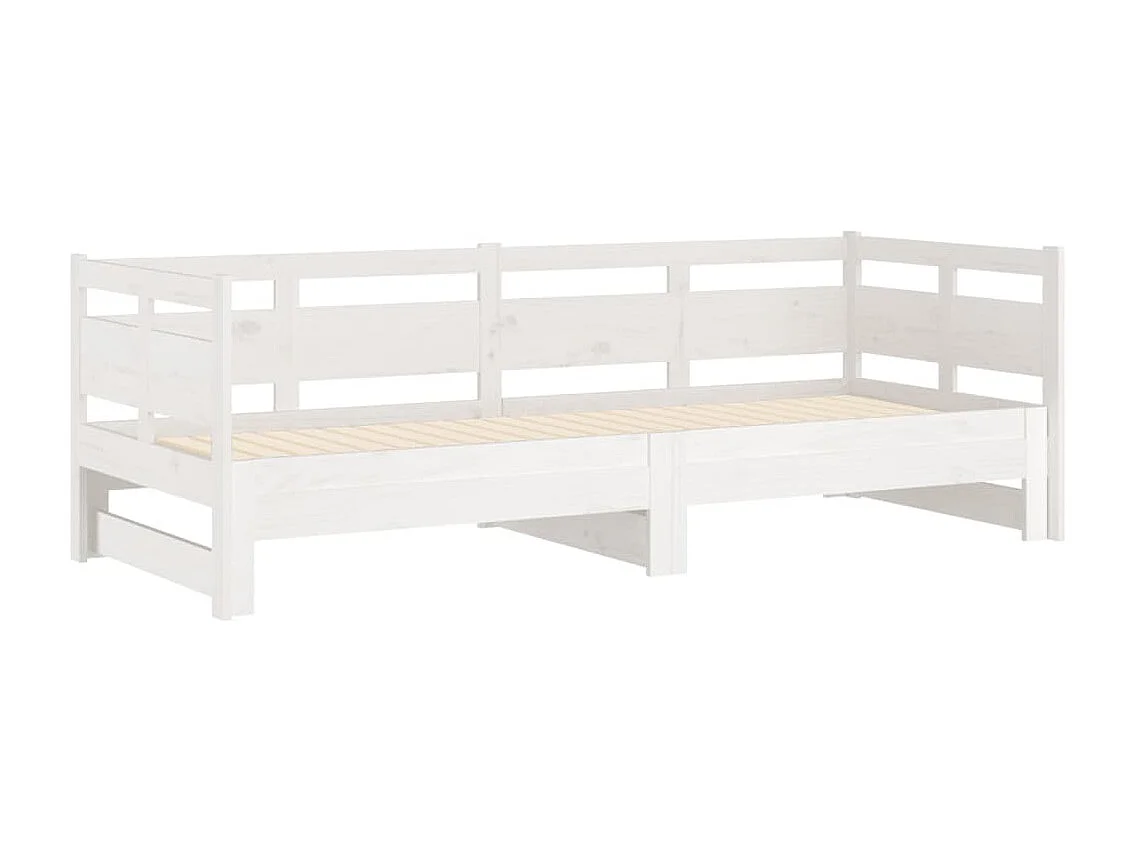Lit coulissant sans matelas blanc 2x(80x200)cm