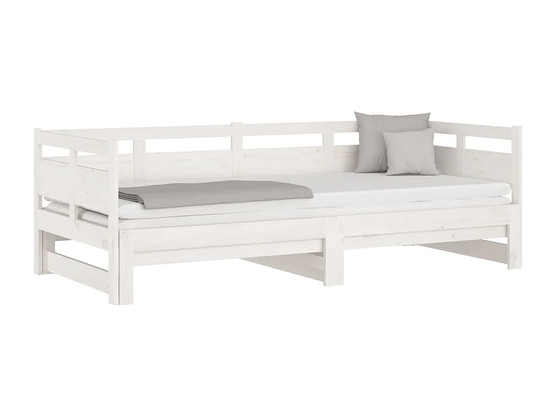 Cama corredera sin colchón blanca 2x(80x200)cm