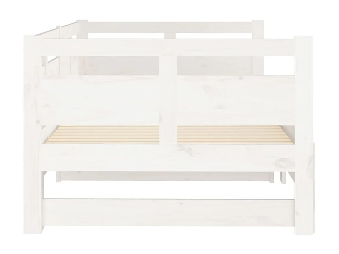 Cama corredera sin colchón blanca 2x(80x200)cm