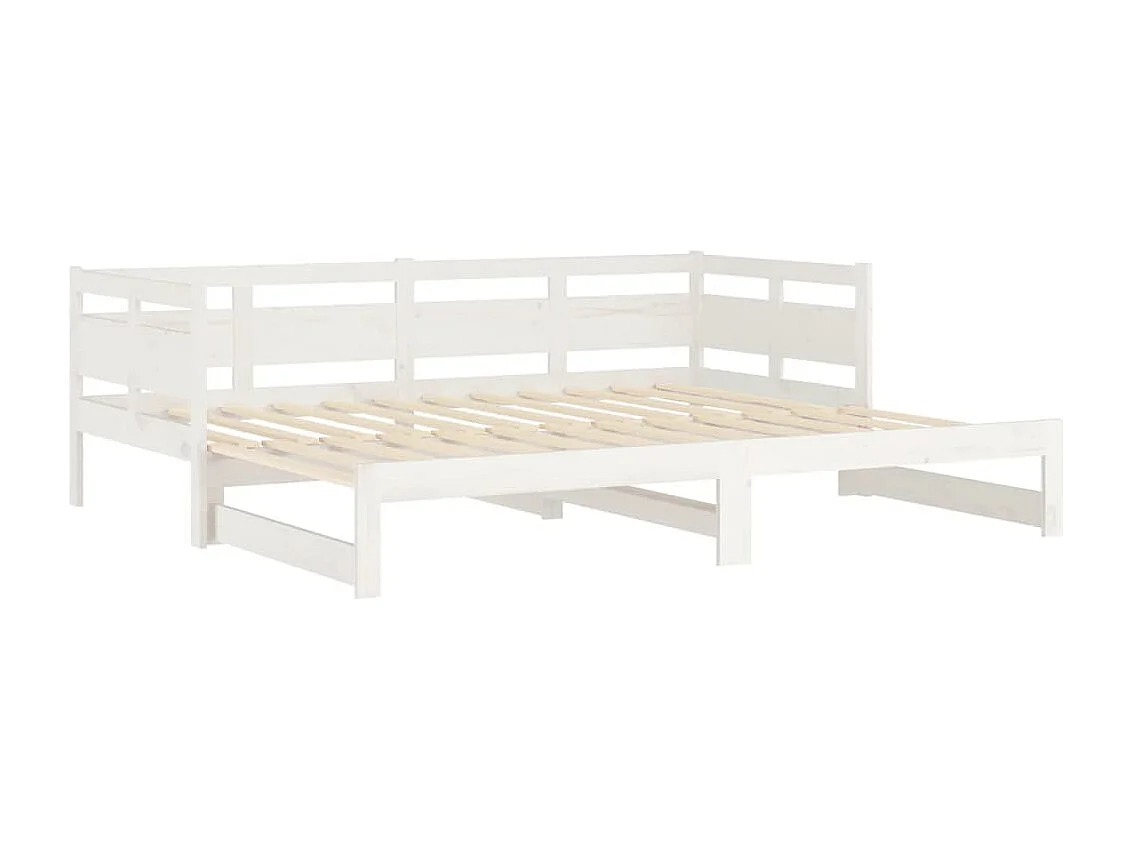 Cama corredera sin colchón blanca 2x(80x200)cm