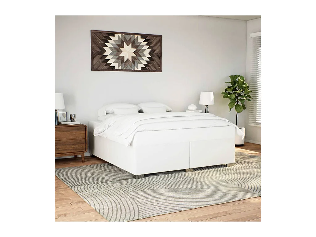 Struttura letto senza materasso bianco 200x200 cm similpelle