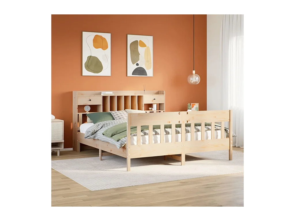 Cadre de lit sans matelas 180x200 cm bois massif de pin