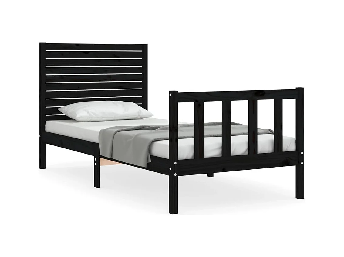 Struttura letto senza materasso in legno massello di pino nero