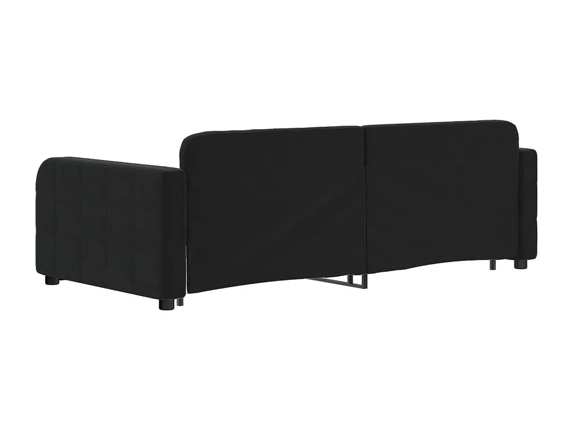Daybed con nido y cajones terciopelo negro 90x190 cm