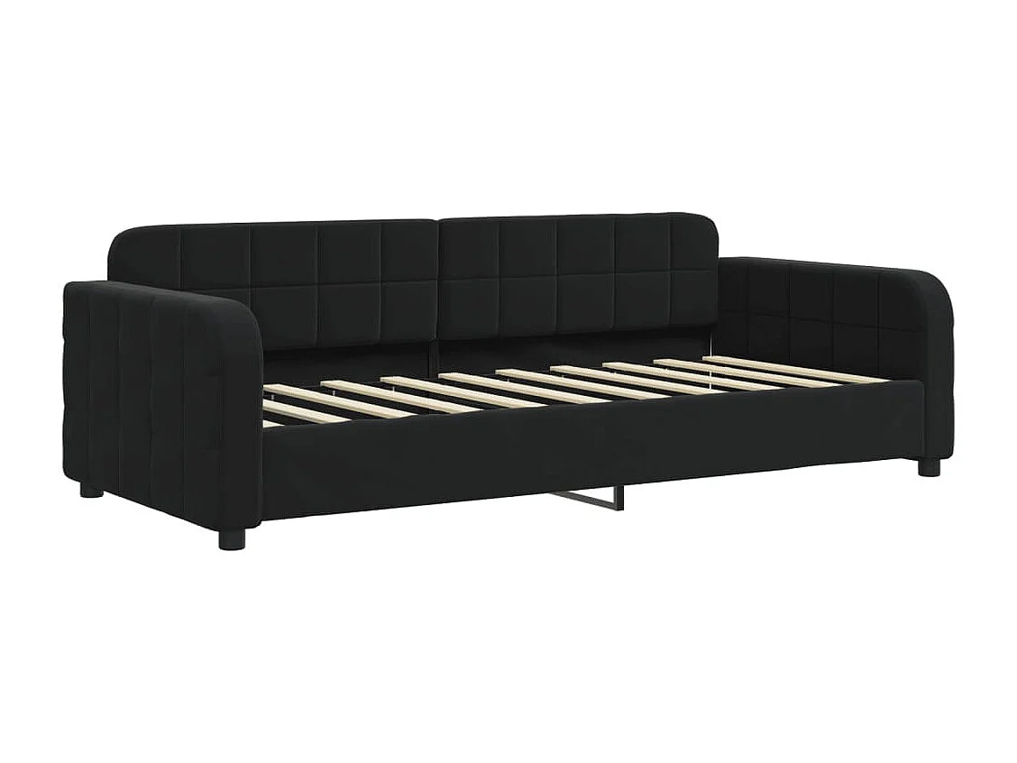 Daybed con nido y cajones terciopelo negro 90x190 cm