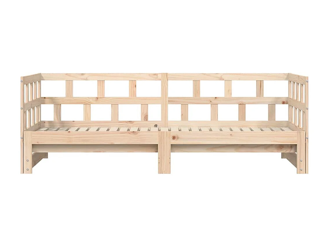 Dagbed en uitschuifbed zonder matras 80x200 cm massief hout