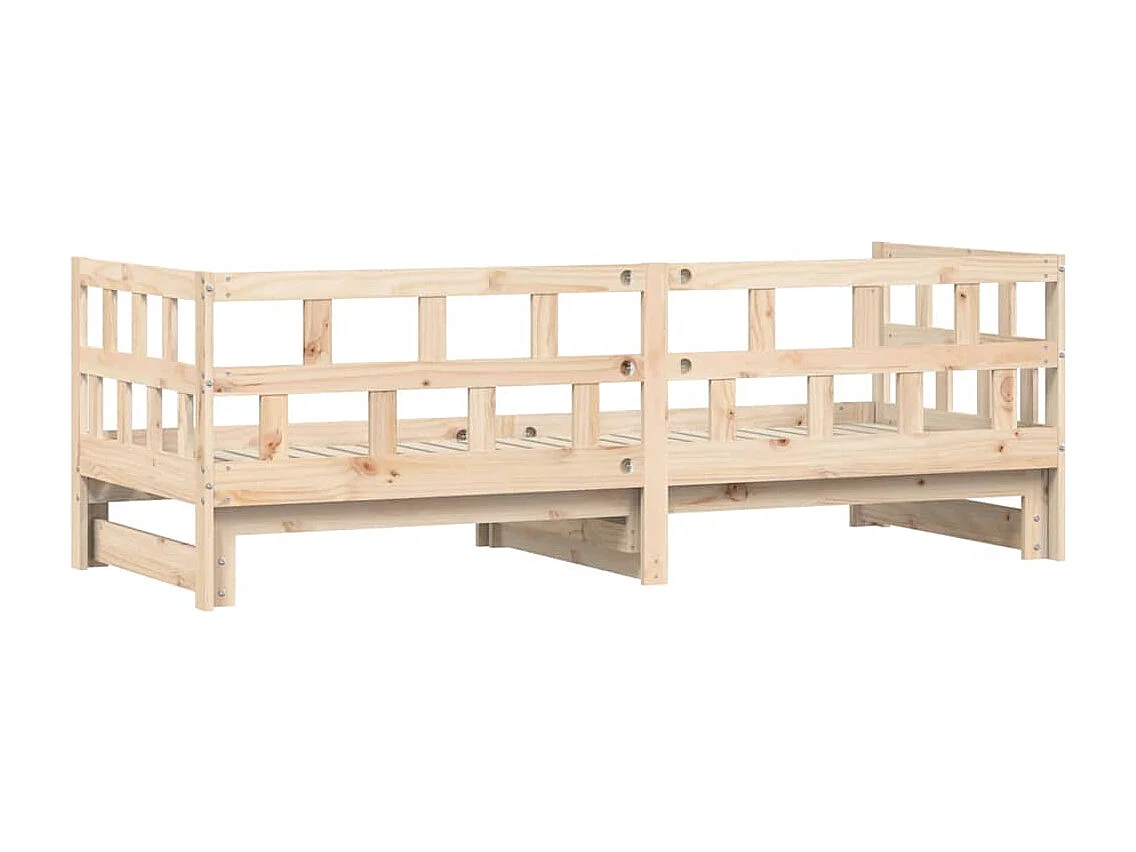 Dagbed en uitschuifbed zonder matras 80x200 cm massief hout