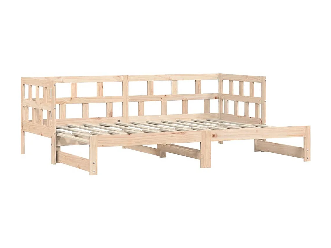 Divano letto e letto estraibile senza materasso 80x200 cm in legno massello