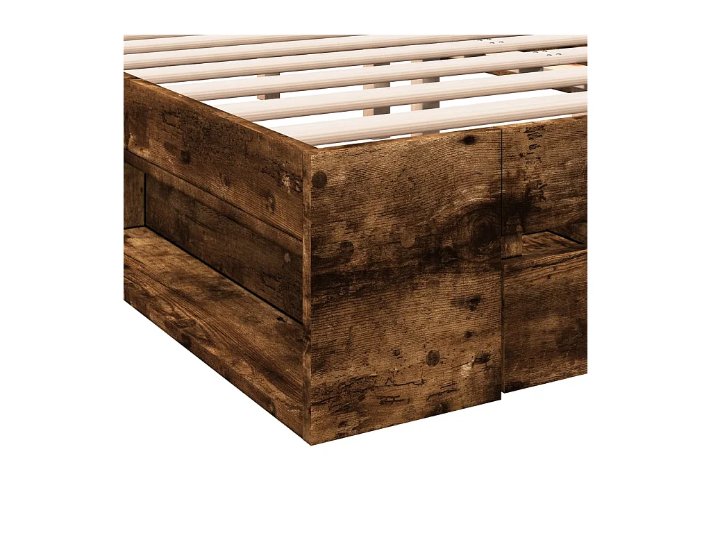 Bettgestell mit Schubladen ohne Matratze Räuchereiche 135x190 cm