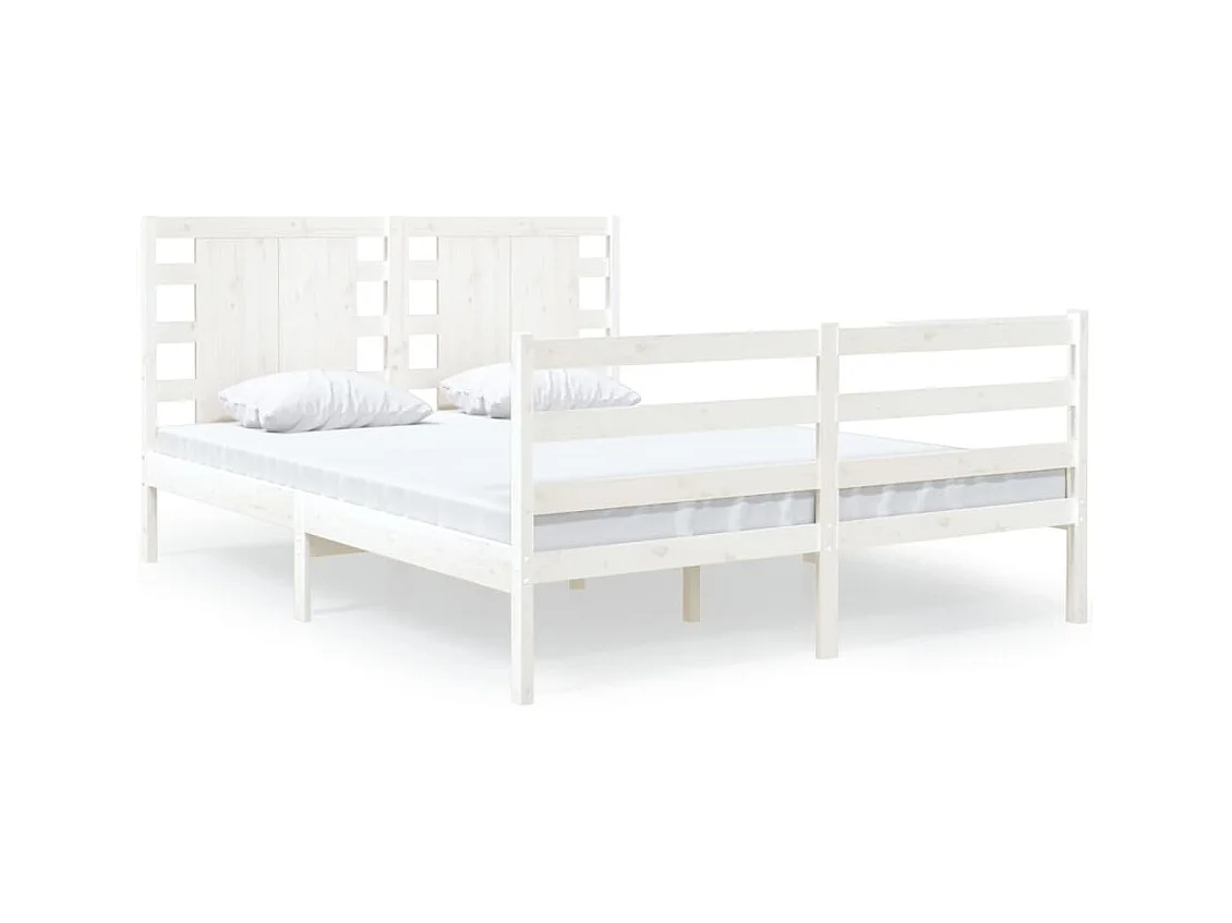 Bedframe zonder matras wit 120x190 cm massief grenenhout