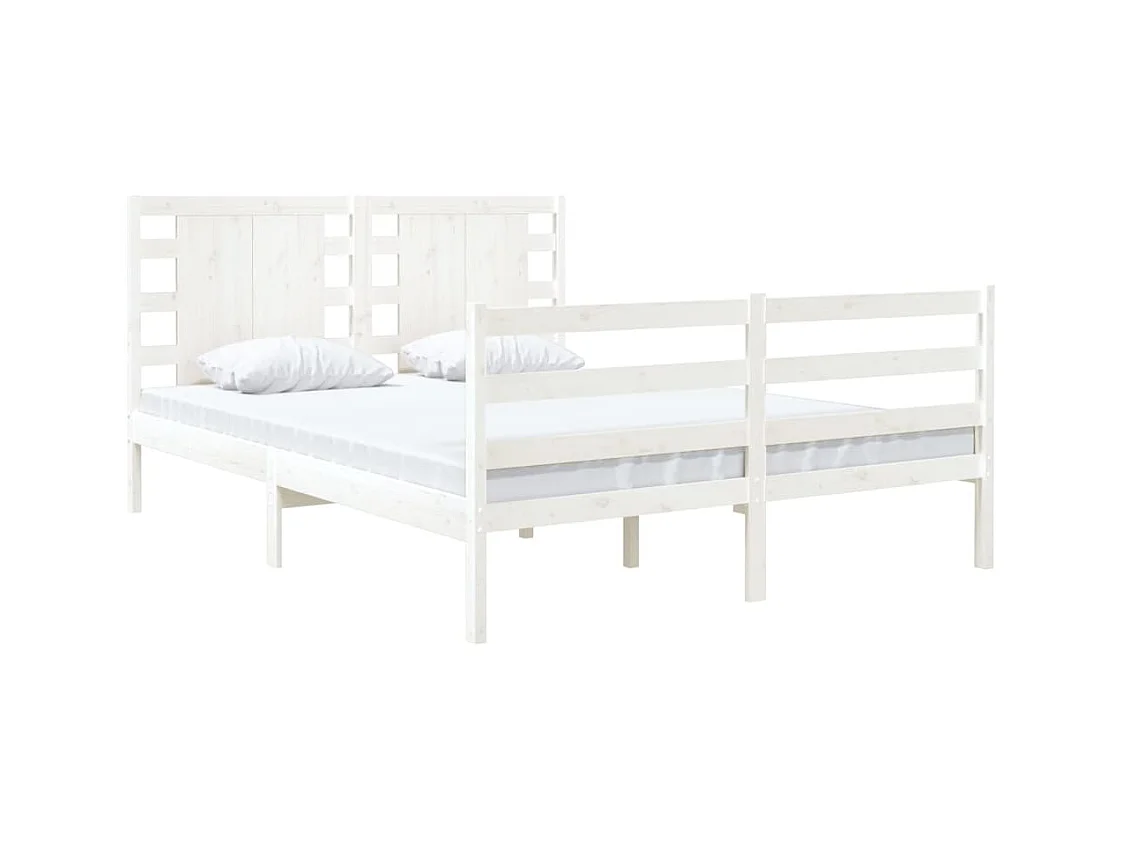Bedframe zonder matras wit 120x190 cm massief grenenhout