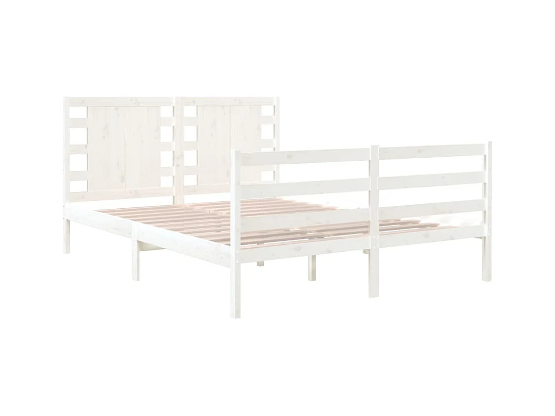 Bedframe zonder matras wit 120x190 cm massief grenenhout