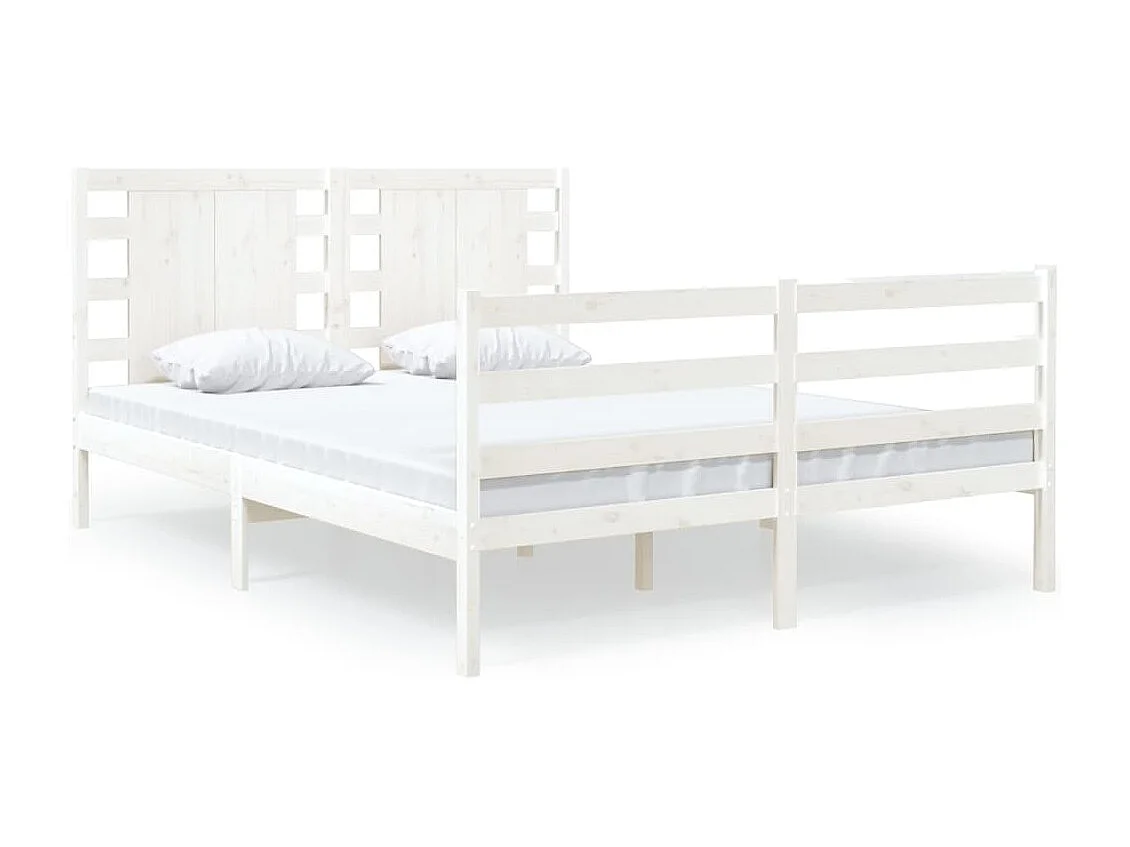 Bedframe zonder matras wit 120x190 cm massief grenenhout
