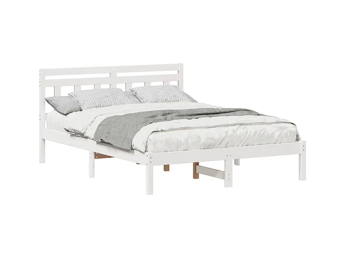 Bedframe met hoofdeinde Wit Massief grenenhout