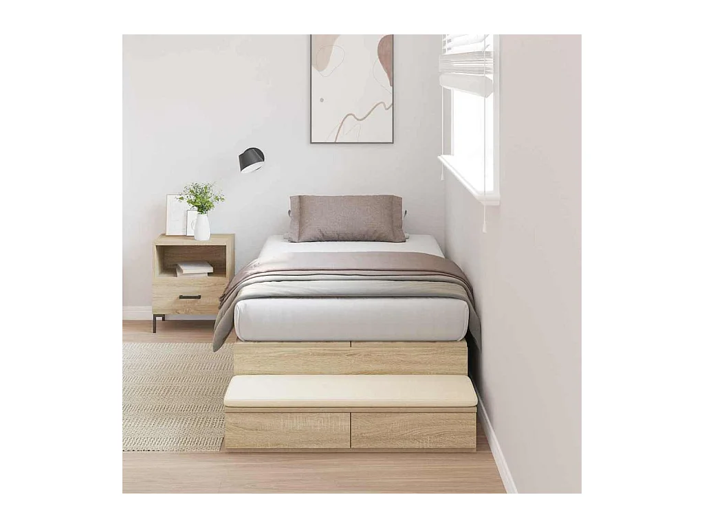 Estructura de cama con almacenaje Roble Sonoma 236,5 x 80 x 31,5 cm