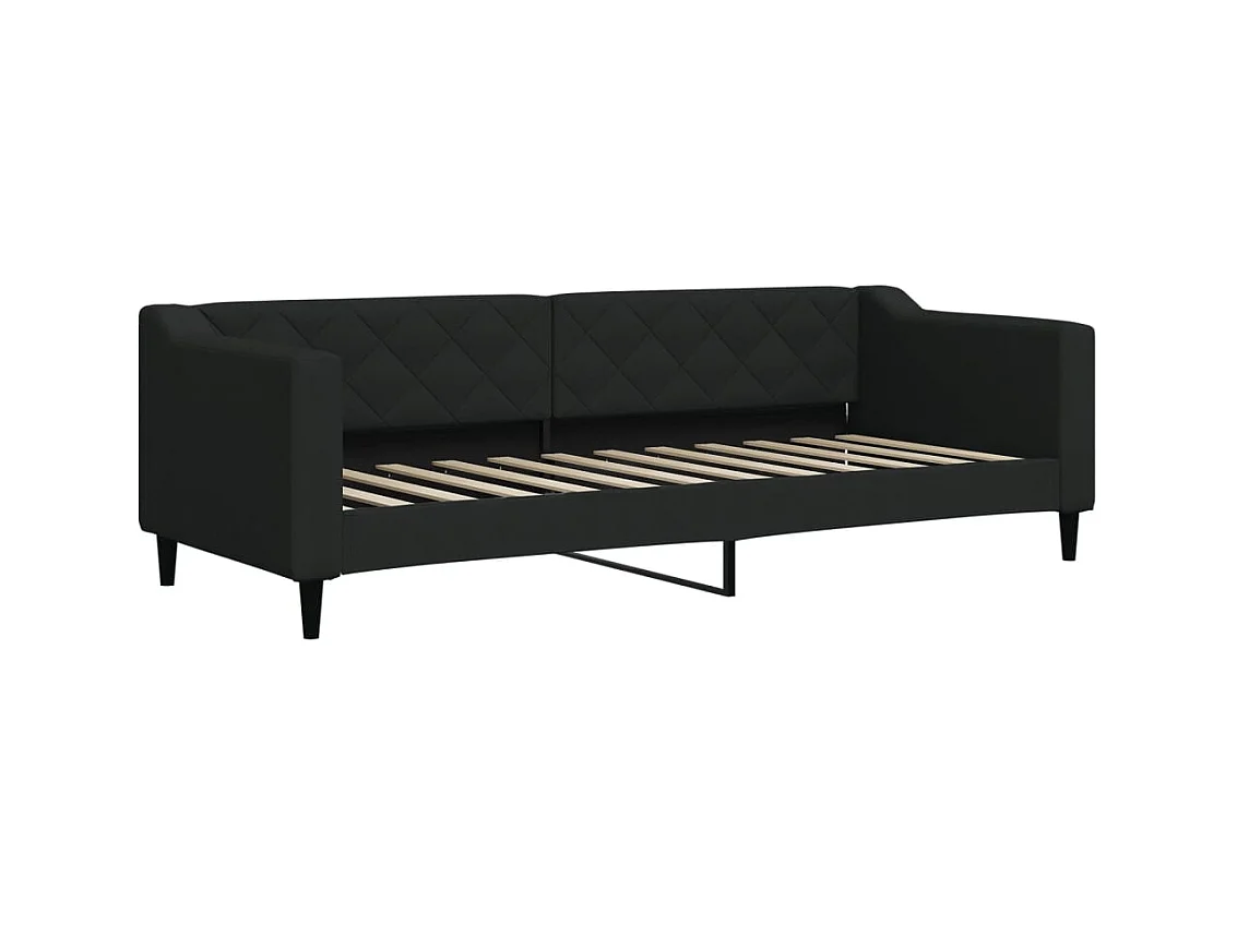 Divano letto con materasso in tessuto nero 80x200 cm