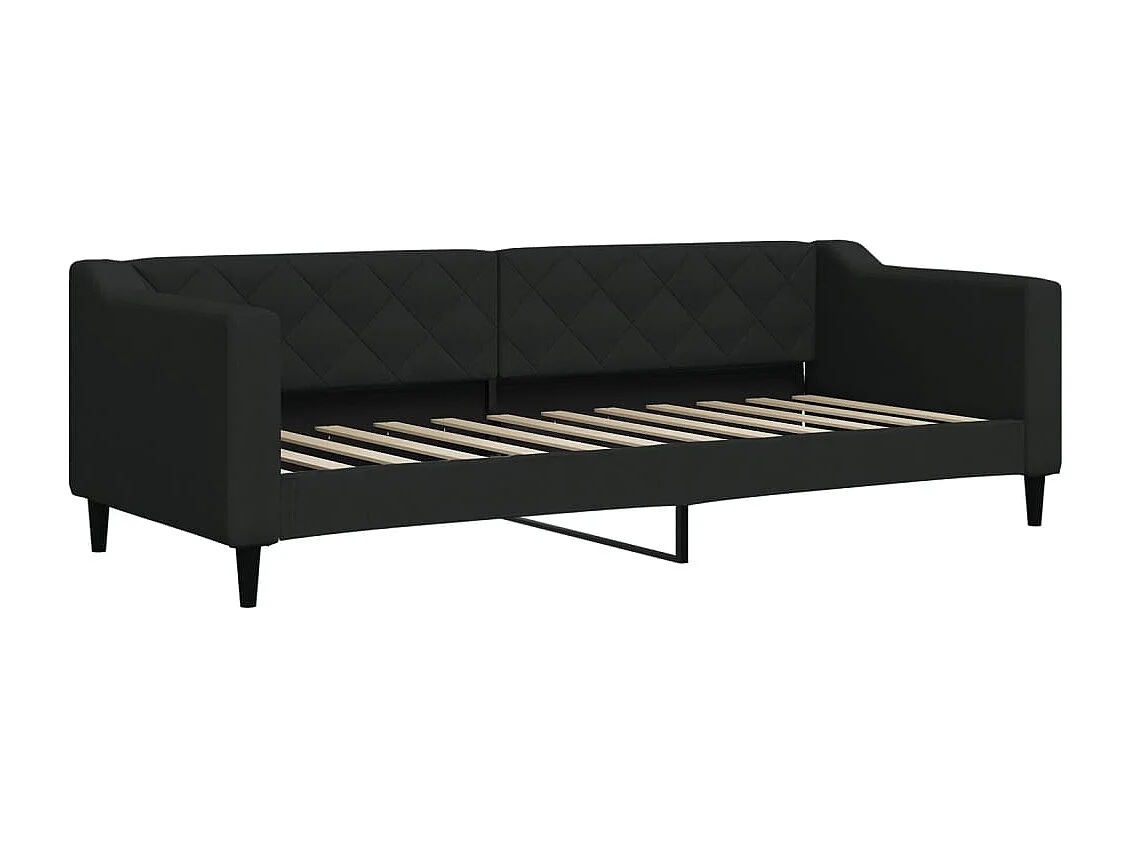 Lit de jour avec matelas noir 80x200 cm tissu