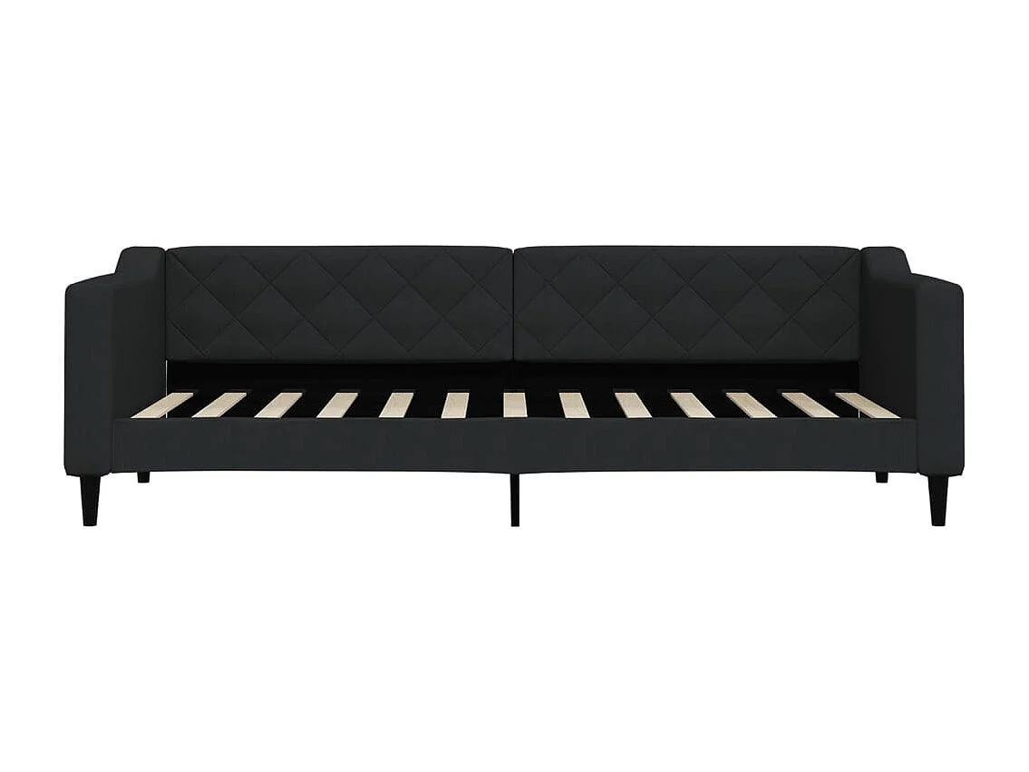 Lit de jour avec matelas noir 80x200 cm tissu