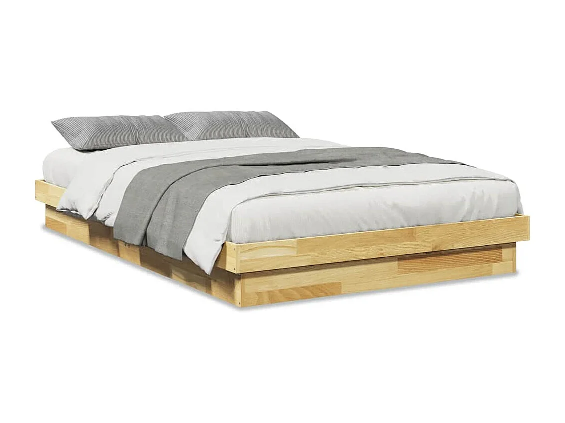 Cadre de lit sans matelas 120x200 cm bois massif de chêne