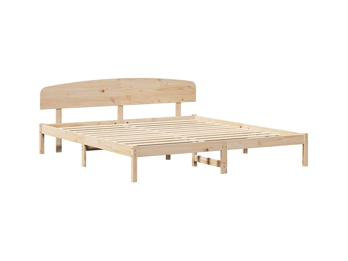 Bruin bedframe 180 x 200 cm massief grenenhout