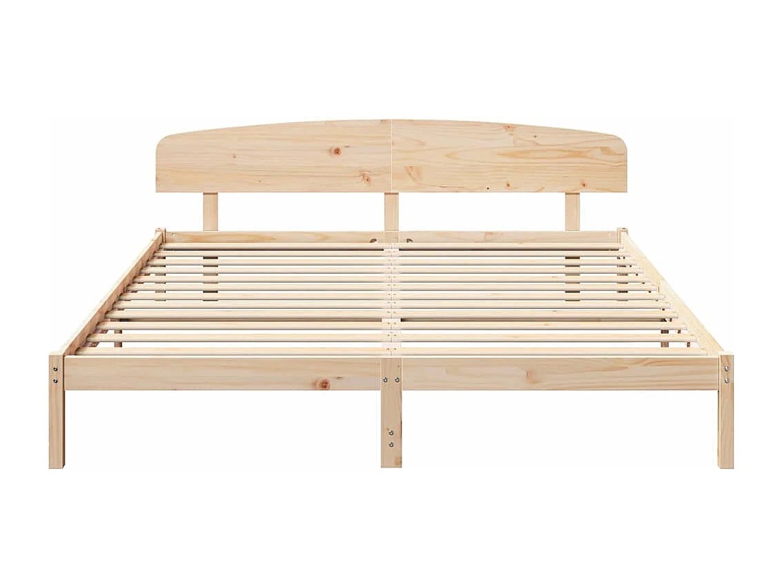 Bruin bedframe 180 x 200 cm massief grenenhout