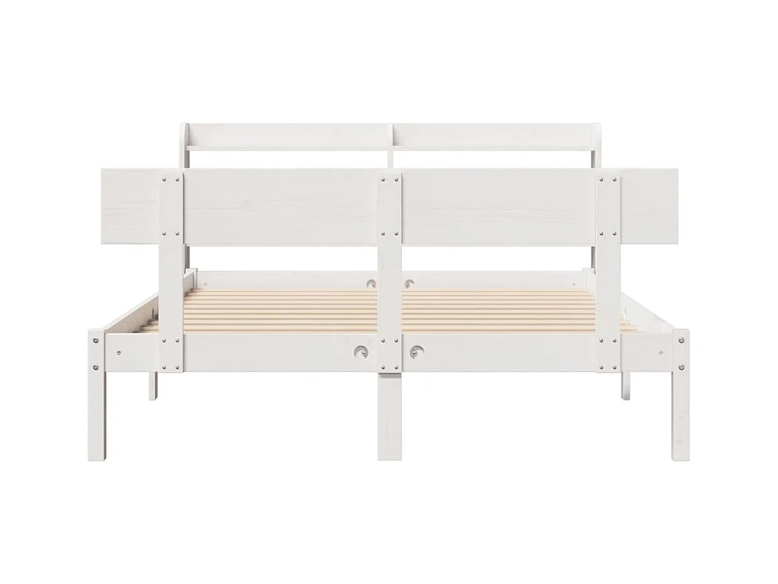 Bedframe zonder matras wit 160x200 cm massief grenenhout