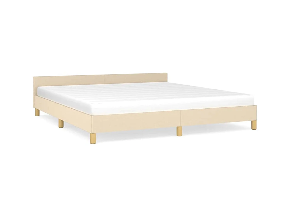 Cadre de lit sans matelas crème 180x200 cm tissu