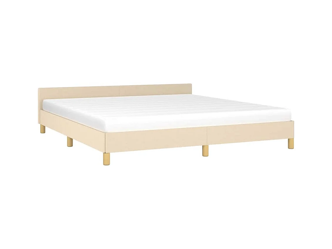 Cadre de lit sans matelas crème 180x200 cm tissu