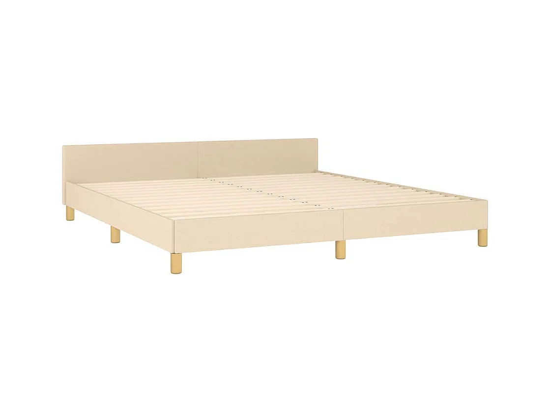 Cadre de lit sans matelas crème 180x200 cm tissu
