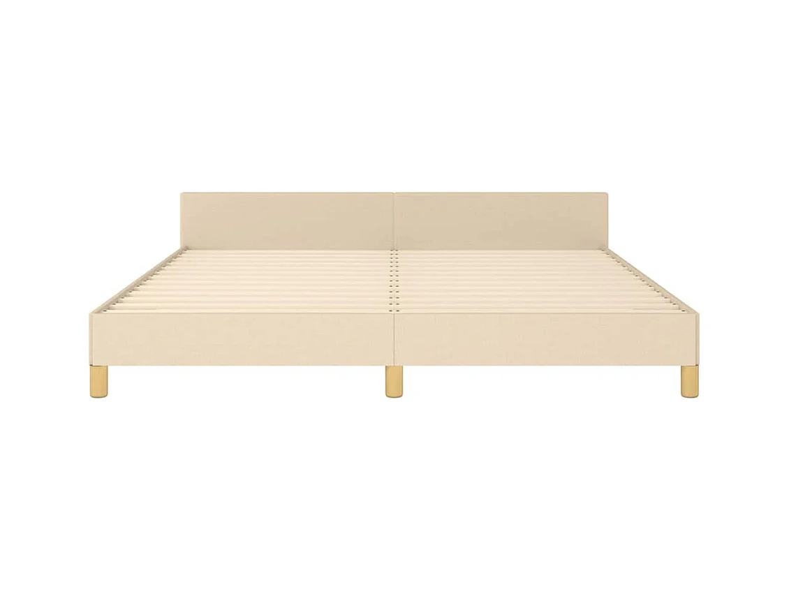 Cadre de lit sans matelas crème 180x200 cm tissu