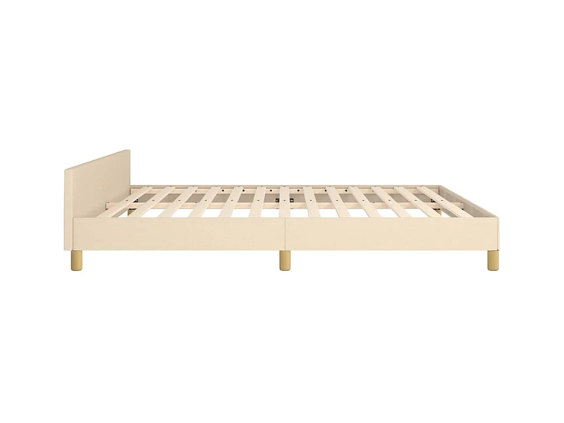 Cadre de lit sans matelas crème 180x200 cm tissu