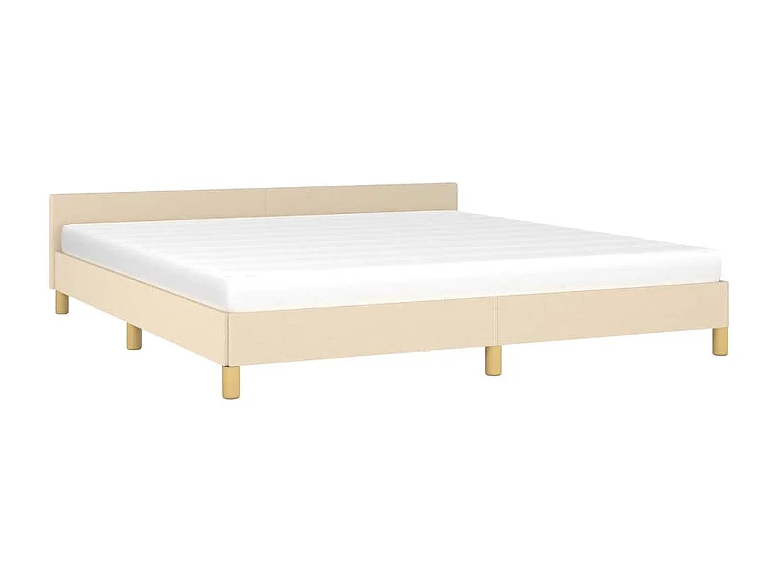 Estructura de cama sin colchón tela crema 180x200 cm