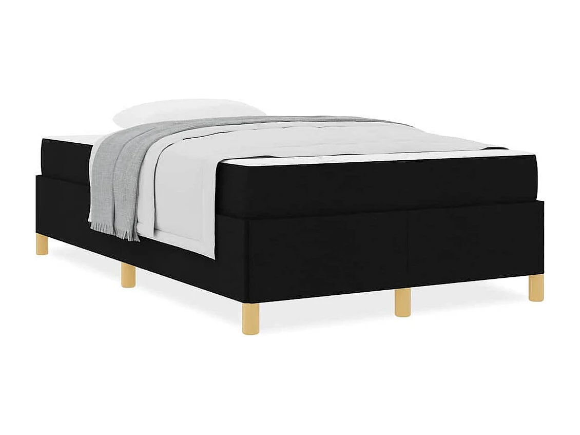 Cama con somier en tela blanca y negra de 120 x 190 cm