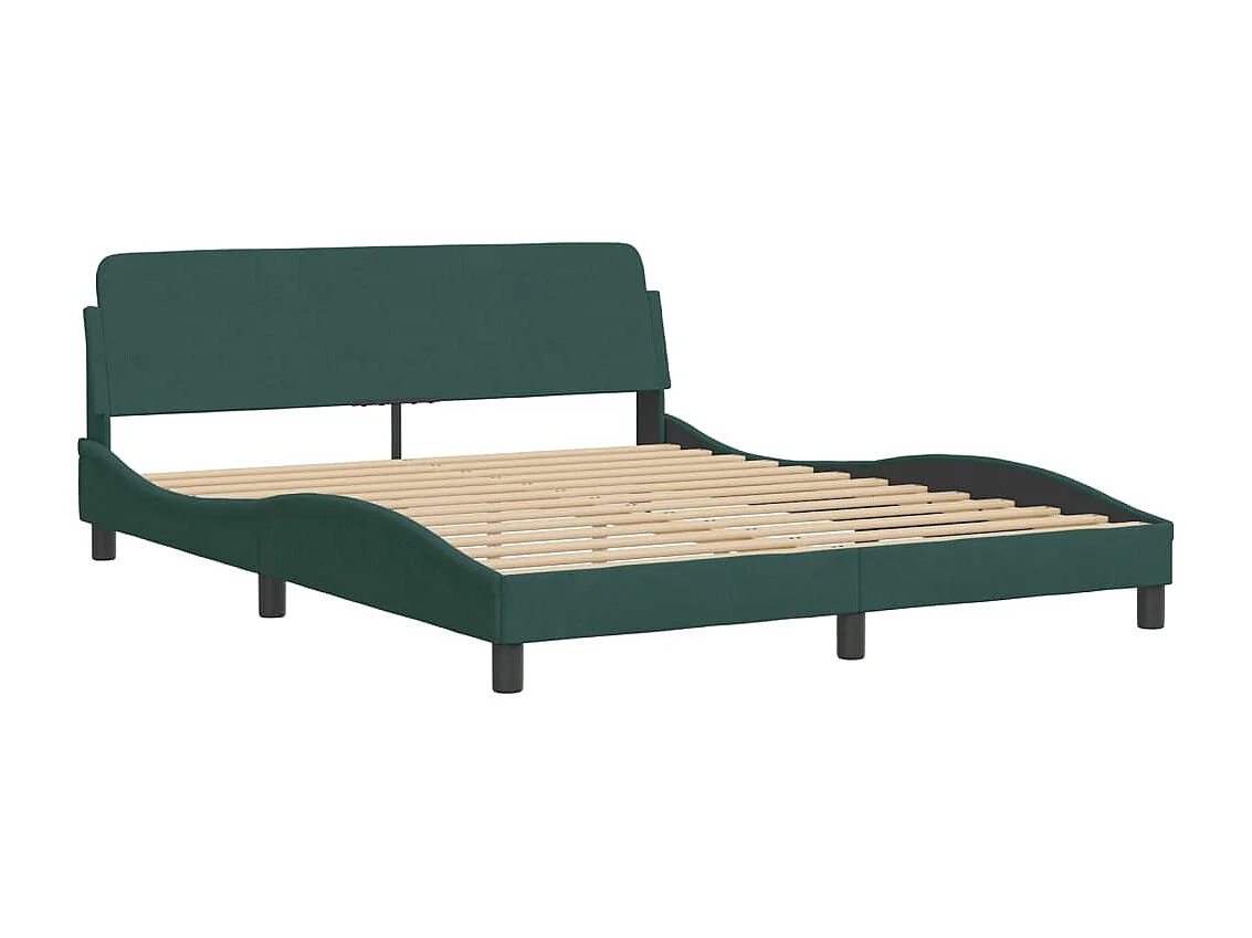 Cadre de lit sans matelas vert foncé 160x200 cm velours