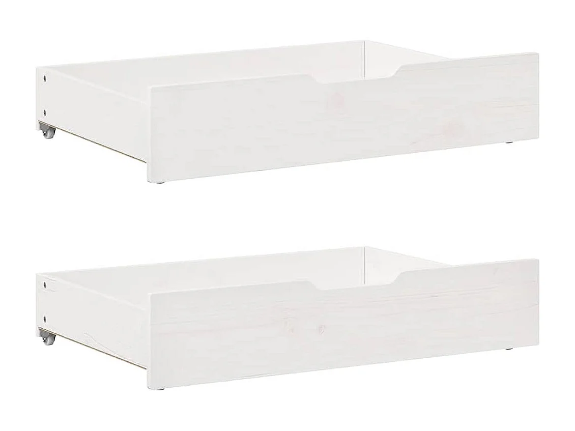 Divano letto e cassetti senza materasso bianco 90x200 cm in legno massello