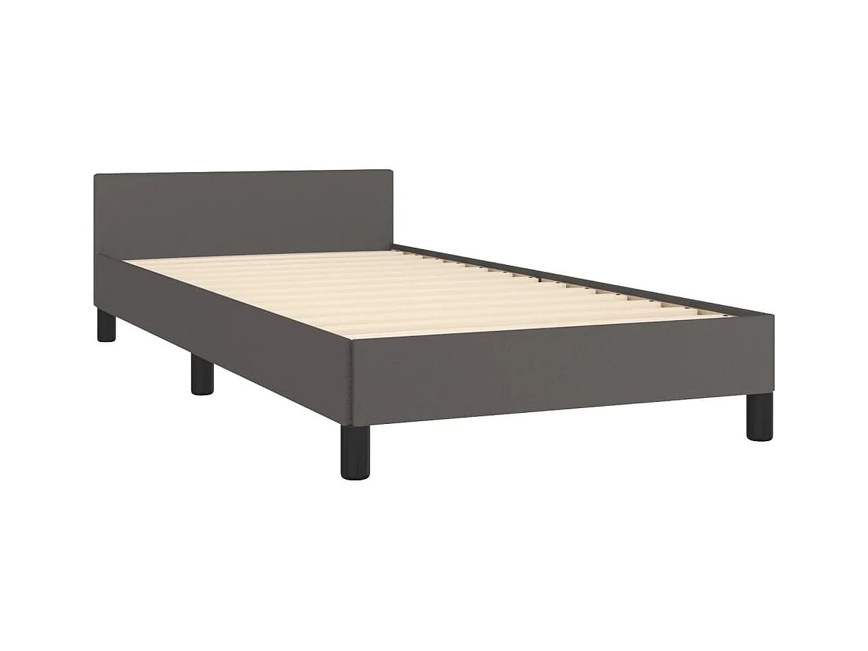 Cadre de lit sans matelas gris 90x200 cm similicuir