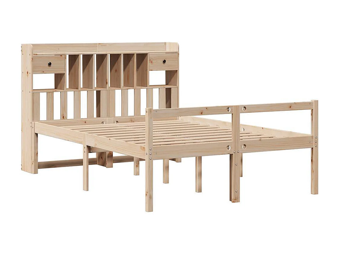 Bibliotheekbed zonder matras 140x200 cm massief grenenhout