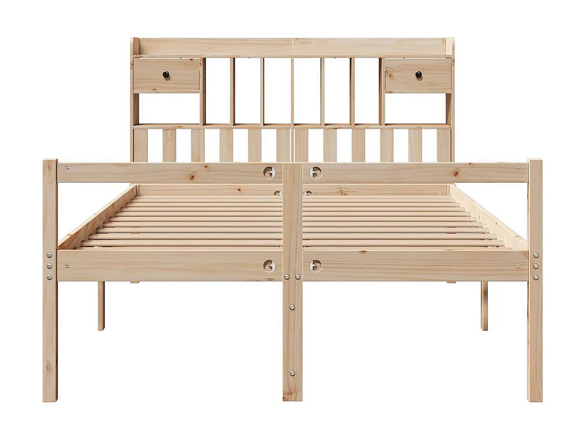 Bibliotheekbed zonder matras 140x200 cm massief grenenhout