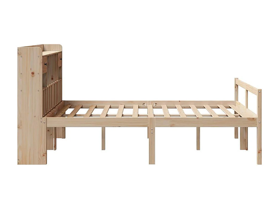 Bibliotheekbed zonder matras 140x200 cm massief grenenhout