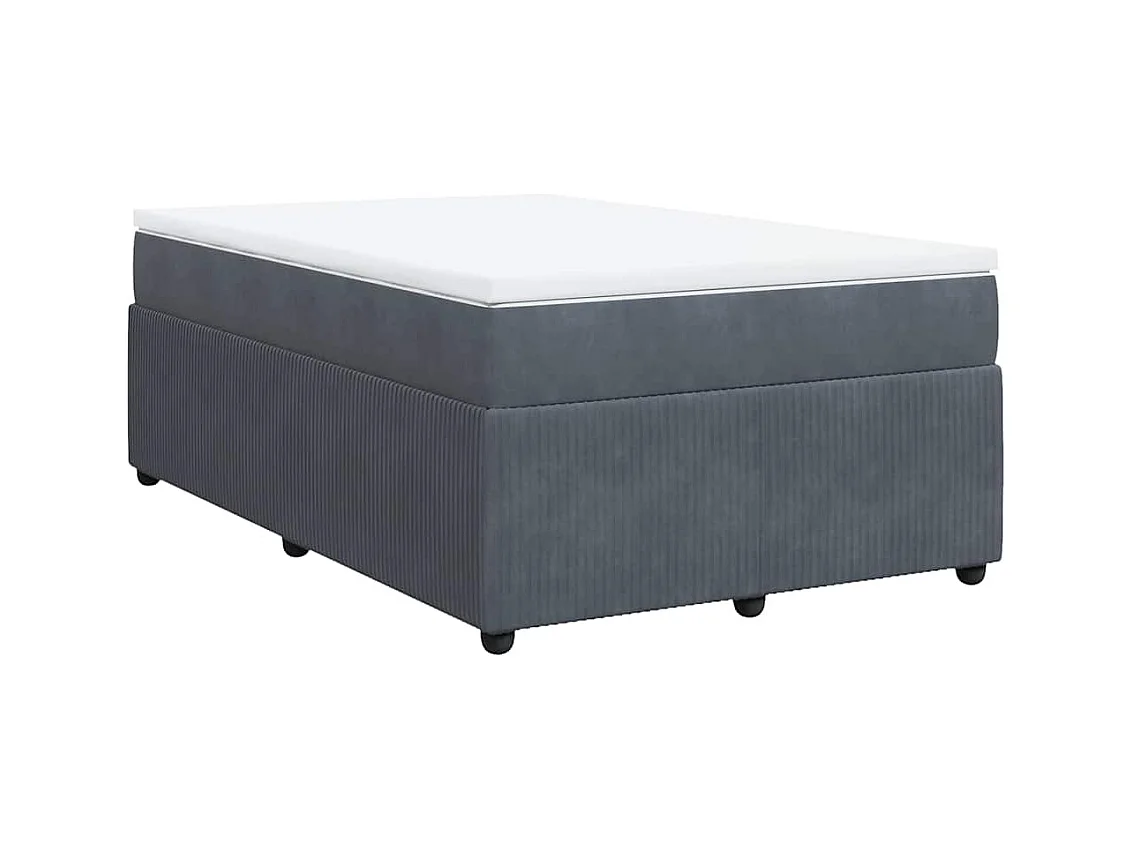 Somier de láminas gris oscuro y colchón de terciopelo 120x190cm