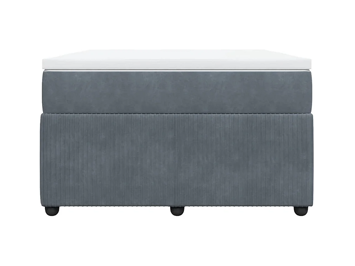 Somier de láminas gris oscuro y colchón de terciopelo 120x190cm