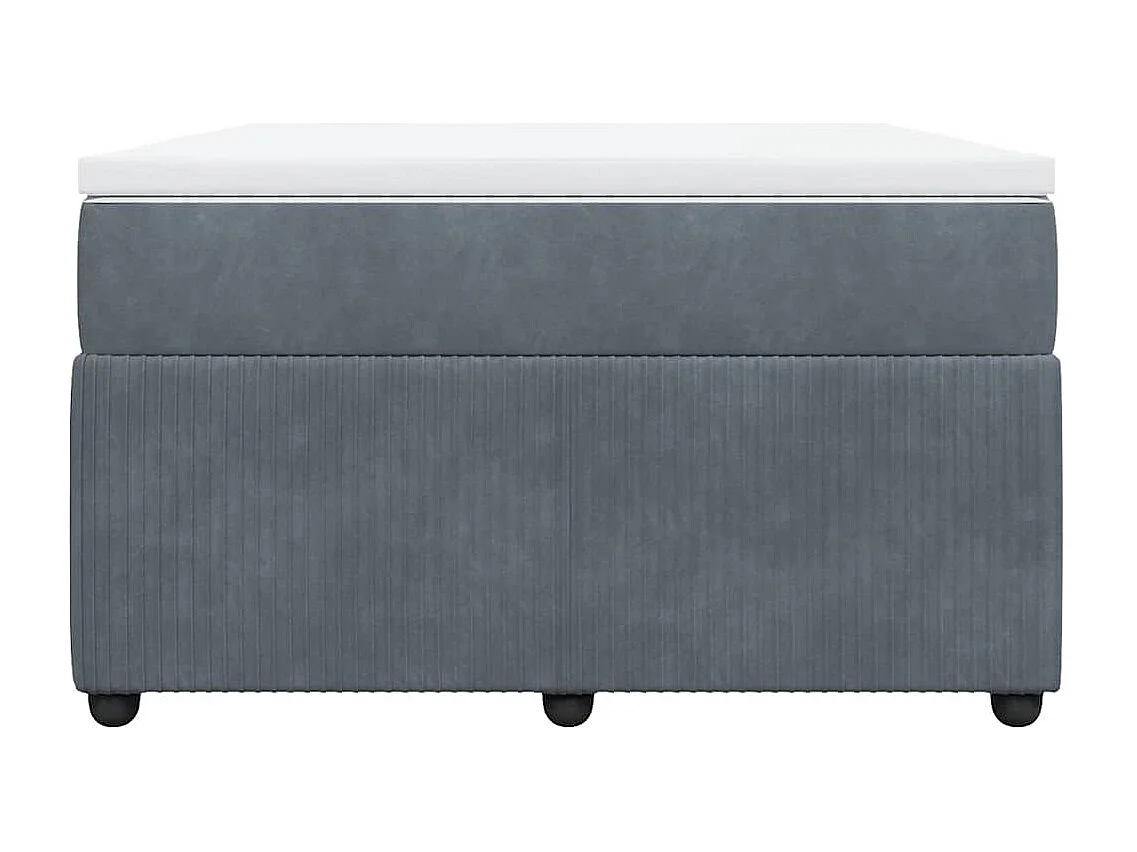 Rete a doghe grigio scuro e materasso 120x190cm in velluto