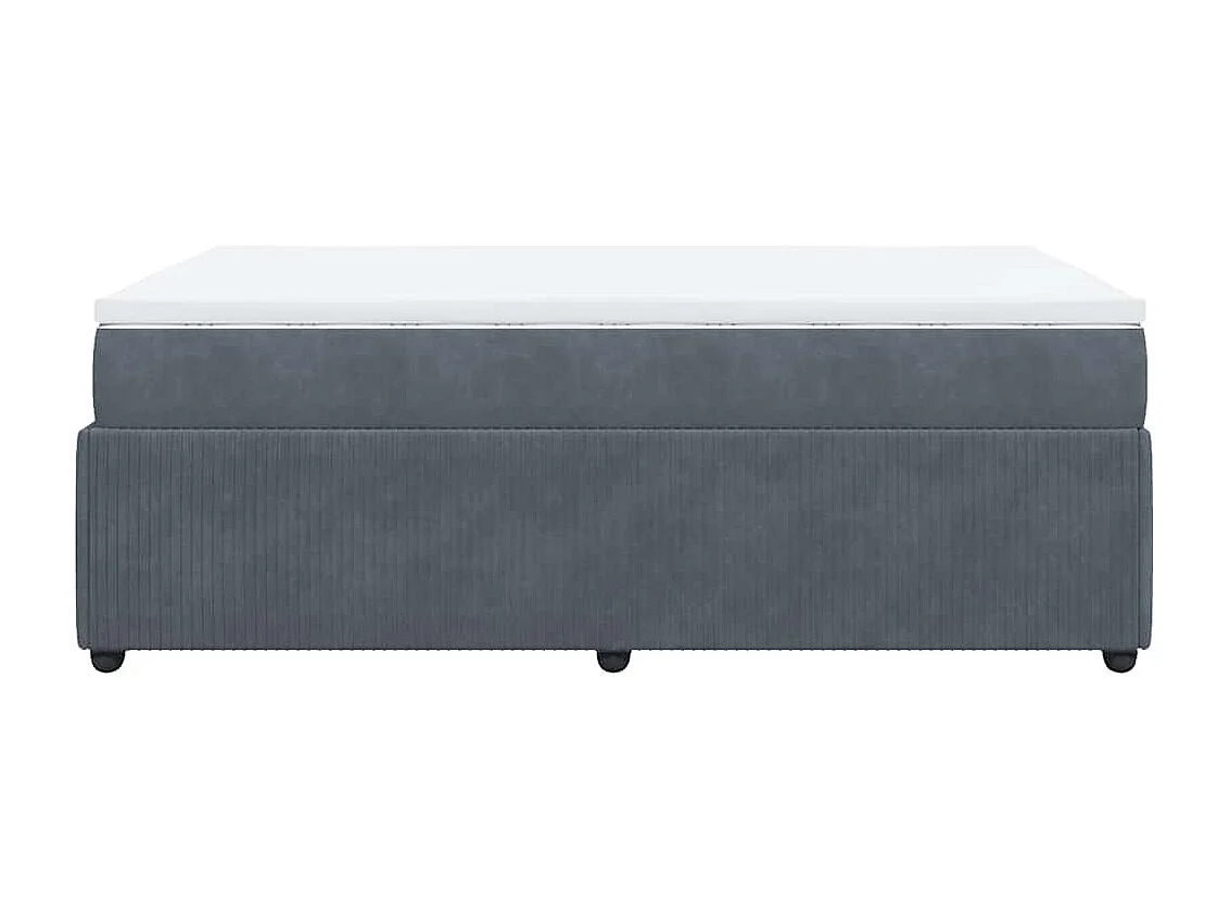 Rete a doghe grigio scuro e materasso 120x190cm in velluto