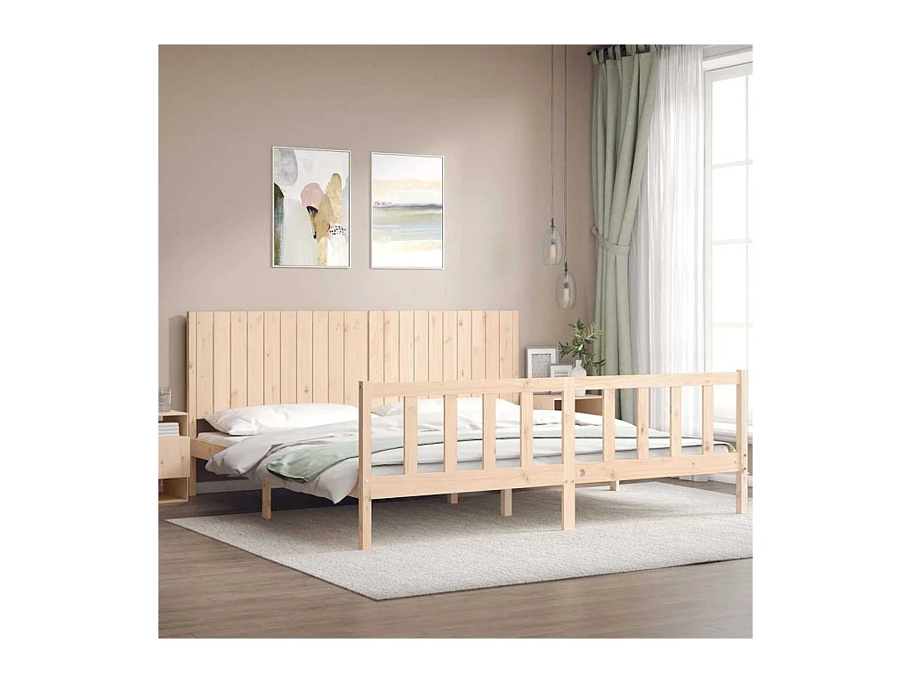 Struttura letto senza materasso 200x200 cm in legno massello di pino