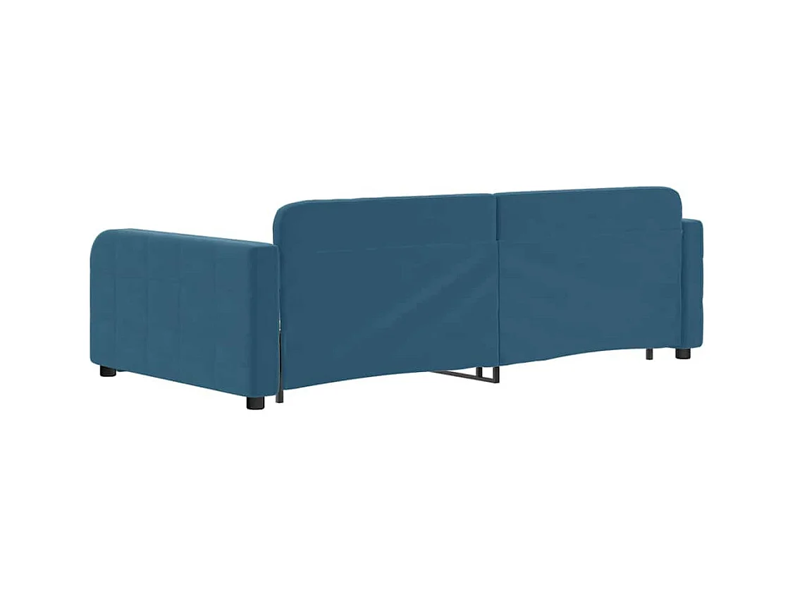 Lit de jour avec gigogne et tiroirs sans matelas bleu 100x200cm